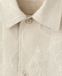 Mango Men's Embroidered Details Linen-Cotton Overshirt