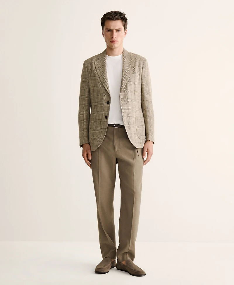 Mango Men's Regular-Fit Pleated Pants