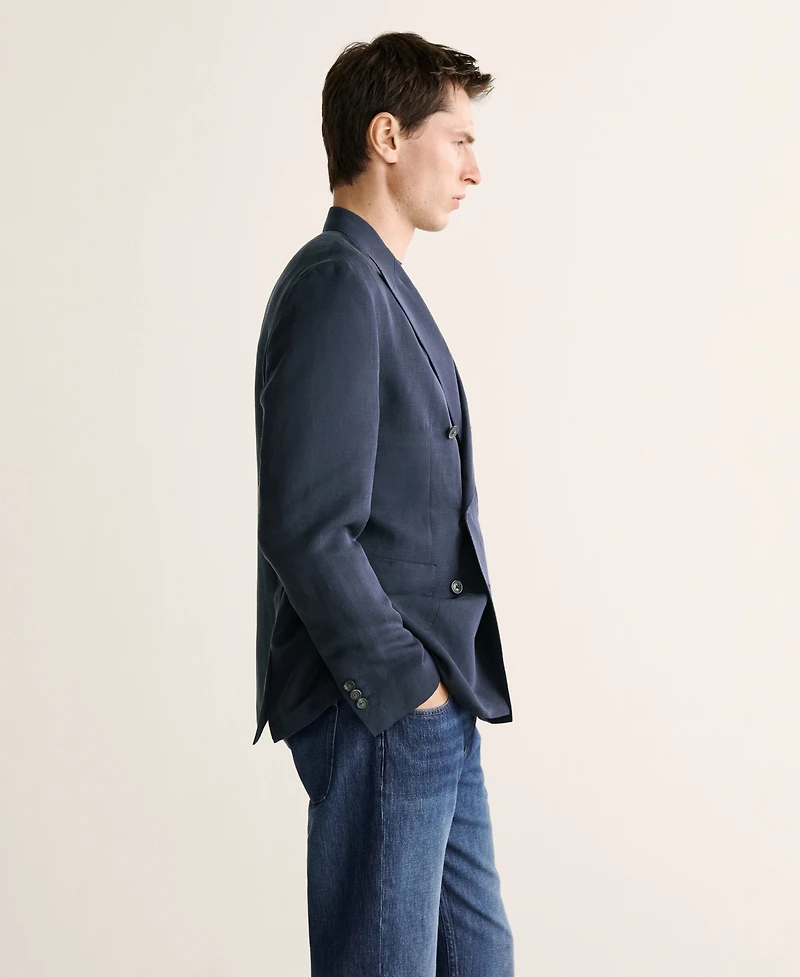 Mango Men's Slim Fit Double-Breasted Suit Blazer