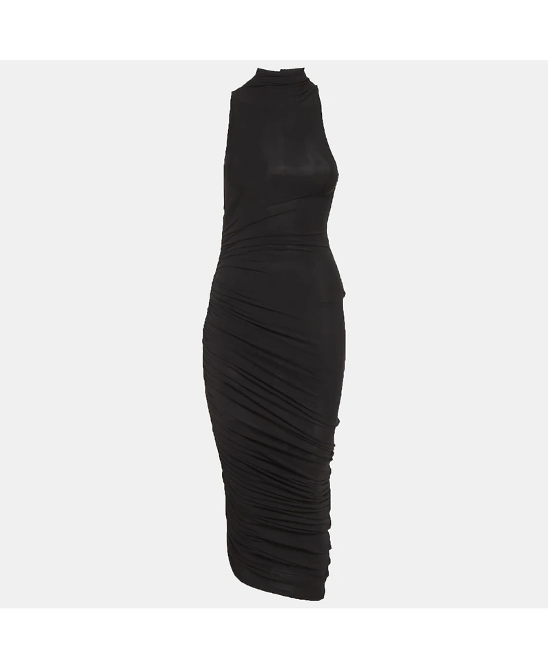 Pre-Owned Jacquemus Women's Jersey Ruched La Robe Piazza Midi Dress