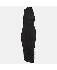 Pre-Owned Jacquemus Women's Jersey Ruched La Robe Piazza Midi Dress