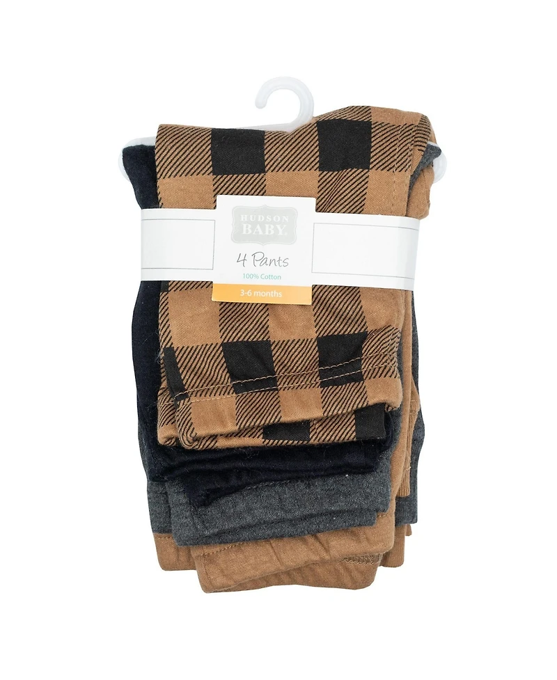 Hudson Baby Boys Cotton Pants and Leggings, Plaid