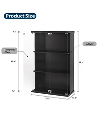 Vlsrka Rgb Display Cabinet with Glass Doors