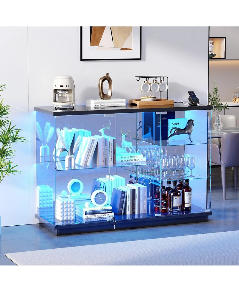 Vlsrka Rgb Glass Display Cabinet with Human Body Sensor