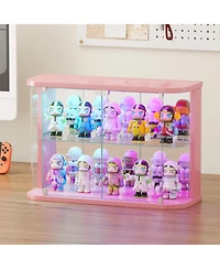 Vlsrka 2-Tier Curio Display Cabinet with Rgb Lights