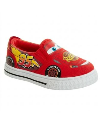 Disney Pixar Cars Lightning Mcqueen Boys Canvas Sneakers Casual Comfortable Slip On Shoes Toddler Sizes 7 10 Little Kid Sizes 11 12