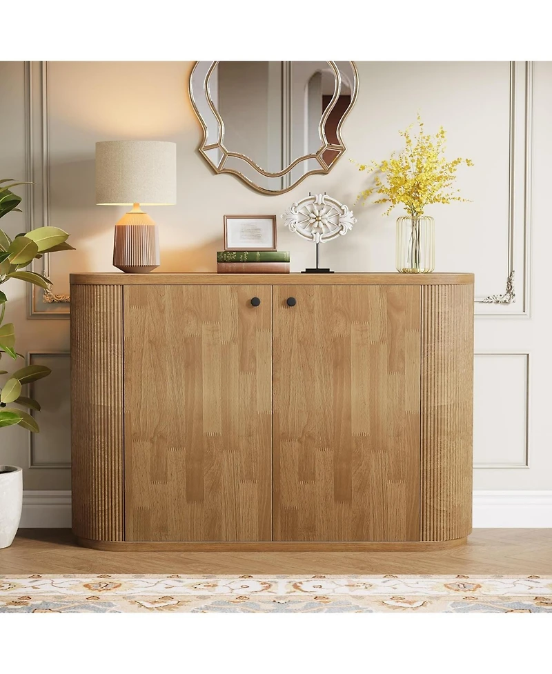 Tribesigns 47.24 Inch Sideboard Cabinet Buffet Storage Cabinet with 2 Doors, Modern Kitchen Buffet Cabinet