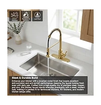 Phying Kitchen Faucet with Pull Down Sprayer Industrial 1 Handle 1 Hole Or 3 Hole Faucet for Farmhouse Camper Laundry Utility Rv Wet Bar Sinks
