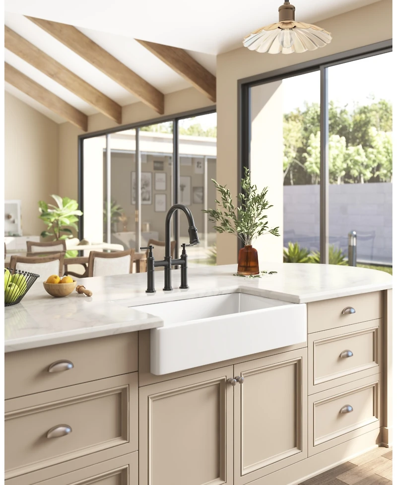 Phying Bridge Kitchen Faucet with Pull-Down Sprayhead in Spot