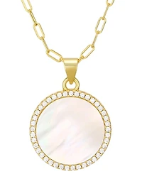 St. Moran Gold Natural Imitation Pearl Halo Serra Pendant Necklace