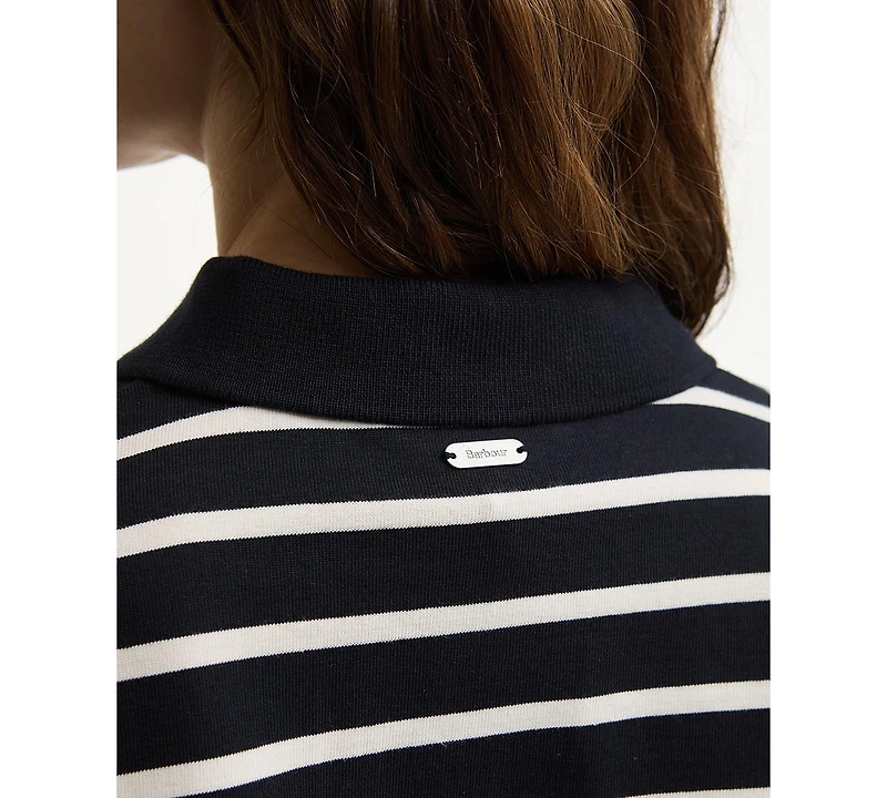 Barbour Women's Ashwell Rib Knit Collar Polo Top