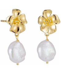 Belle de Mer Cultured Freshwater Pearl (9-10mm) Drop Earrings