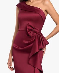 Betsy & Adam Women's Arcadia One-Shoulder Side Bow Ball Gown
