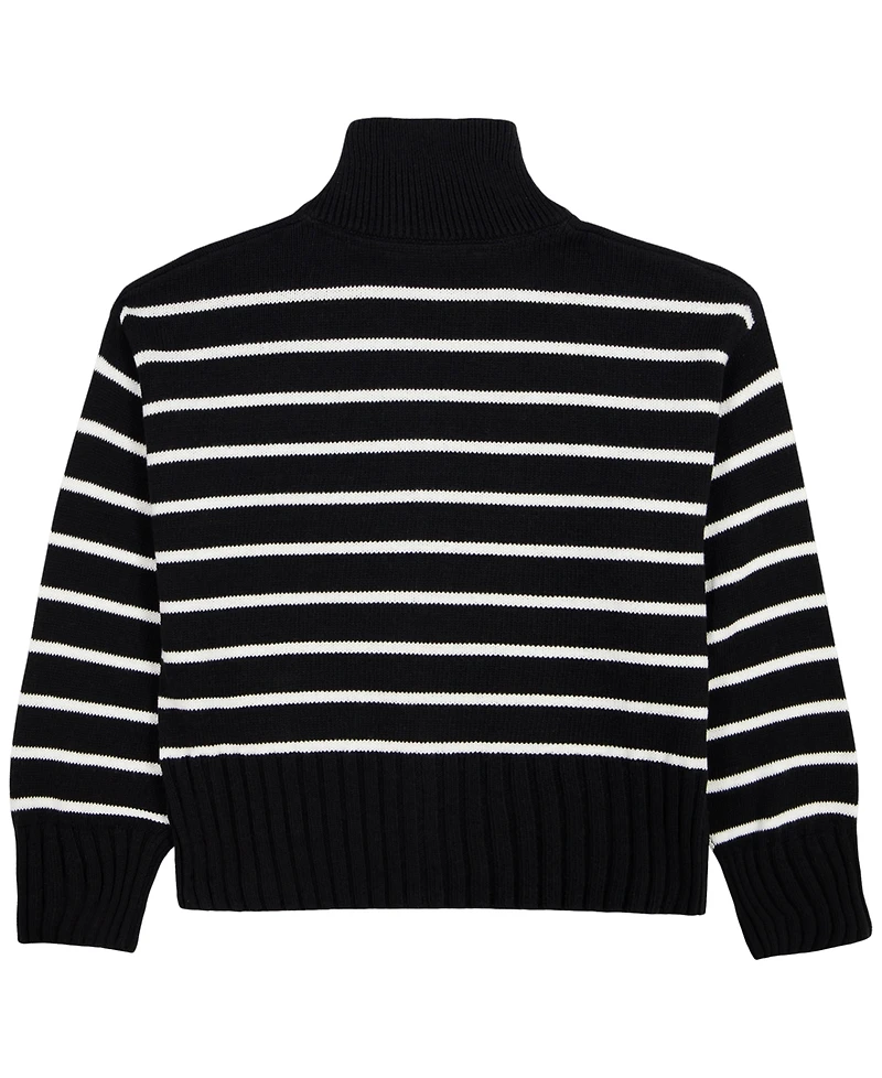 Calvin Klein Girls' 7-16 Stripe Full-zip Cardigan Sweater