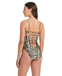 Red Carter Women's Sumatra Island Cross Side Cut One-Piece Swimsuit
