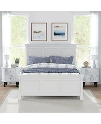 Slickblue 2 Drawer Nightstand Modern Faux Marble Bedside Table