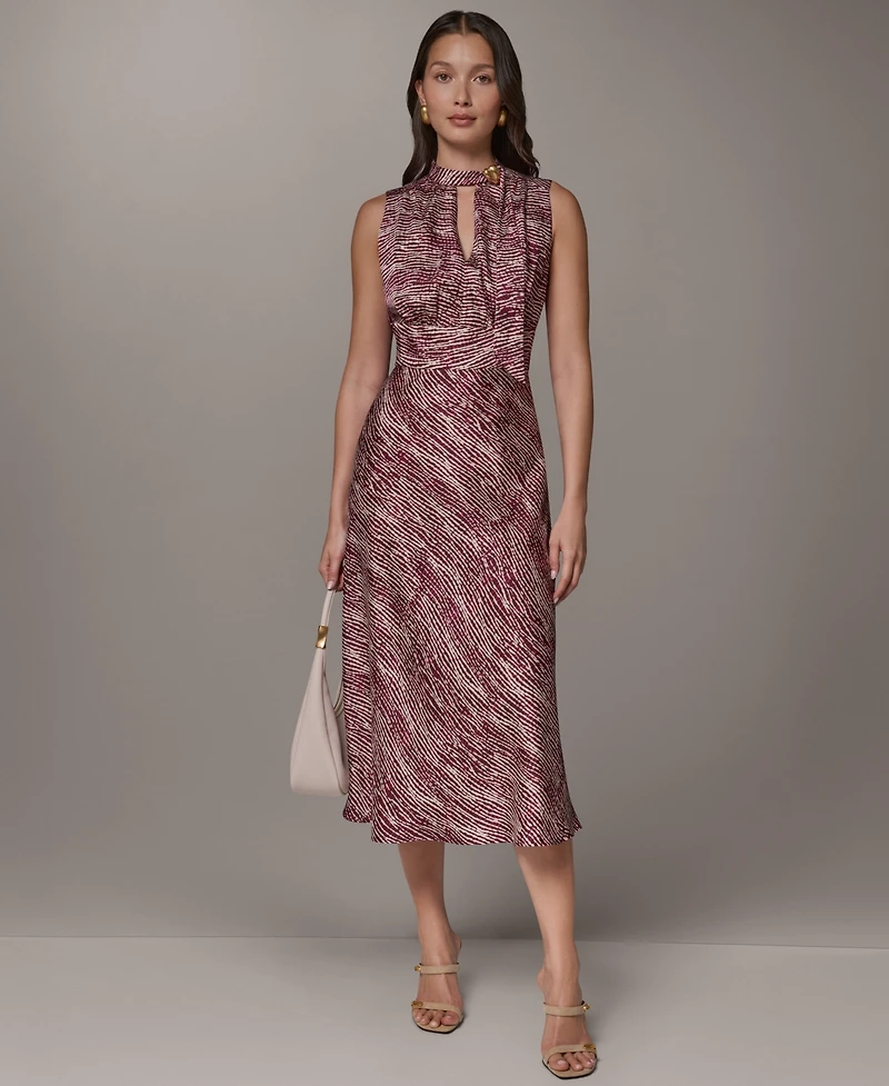 Donna Karan New York Women's Sleeveless Printed Midi Dress
