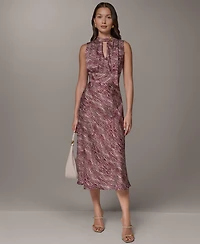 Donna Karan New York Women's Sleeveless Printed Midi Dress