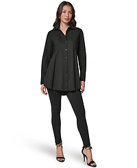 Donna Karan New York Women's A-Line Button Down Poplin Tunic
