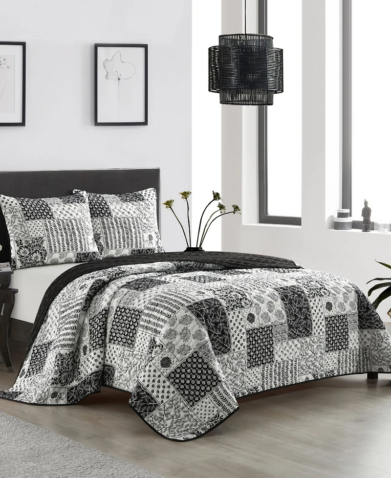 Stratford Park Kane Floral 3-Piece Quilt Set, Queen