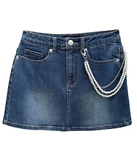With Jules Girls' 7-16 Denim Chain Detail Mini Skirt