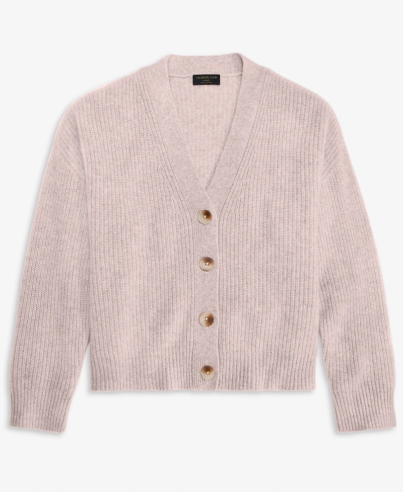 Charter Club Women's 100% Cashmere Shaker Stitch V-Neck Cardigan Sweater, Macy's Exclusive