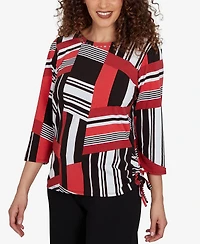 Alfred Dunner Women's Slashed Glass Knit Top
