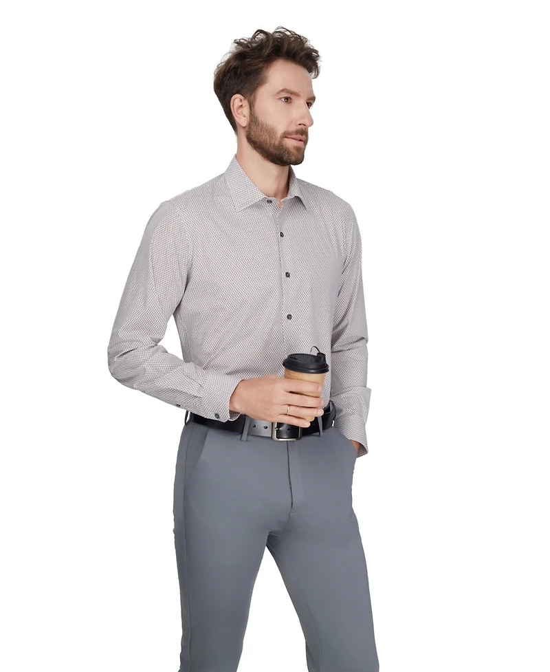 Alfani Men's Geometric Pattern Spread-Collar Dress Shirt, Macy's Exclusive