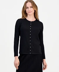 Anne Klein Women's Boat-Neck Sunburst Cardigan Sweater