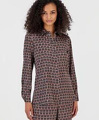 Anne Klein Women's Collared Button-Front Blouse