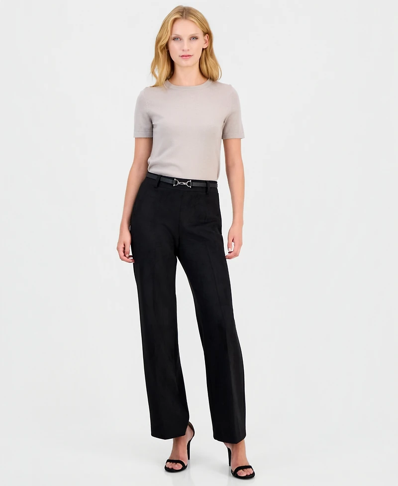 Anne Klein Women's Pull-On Wide-Leg Scuba Pants