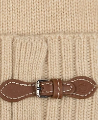 Lauren Ralph Equestrian Buckle Merino Knit Hat