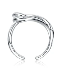 Rachel Glauber Elegant White Gold Plated Heart Design Adjustable Ring