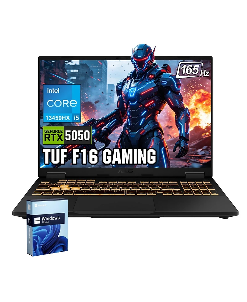 Asus Tuf F16 Traditional Laptop Intel Core i5 16GB Ram Nvidia GeForce Rtx 5050 1TB Ssd Storage Windows 11 Home 165Hz