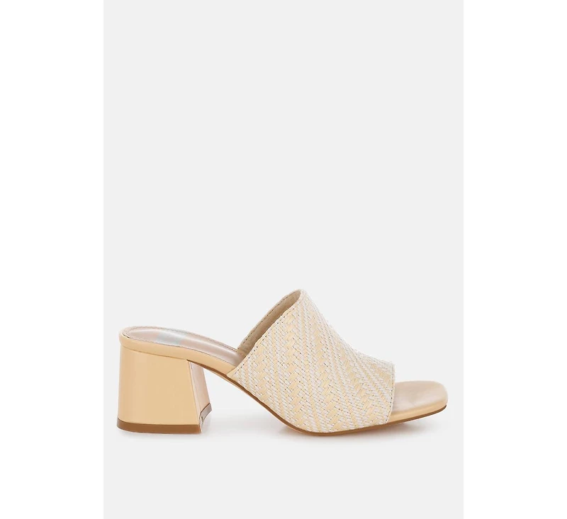 Morgana Woven Raffia Slip Ons