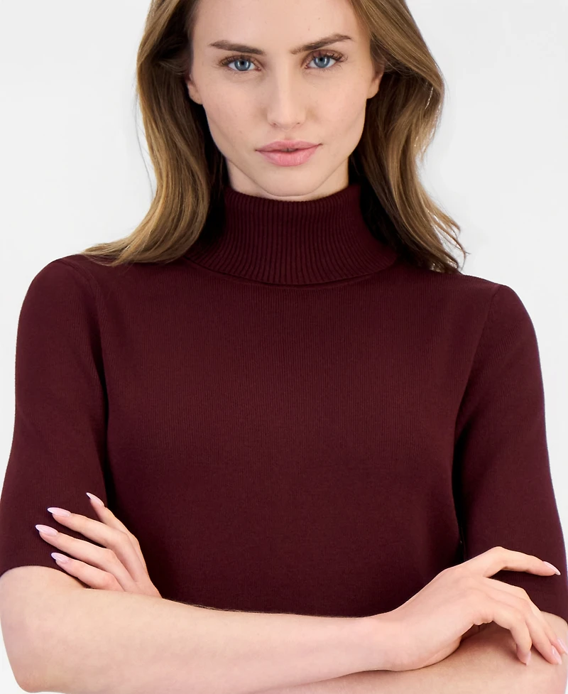 Anne Klein Women's Half-Sleeve Turtleneck Sweater