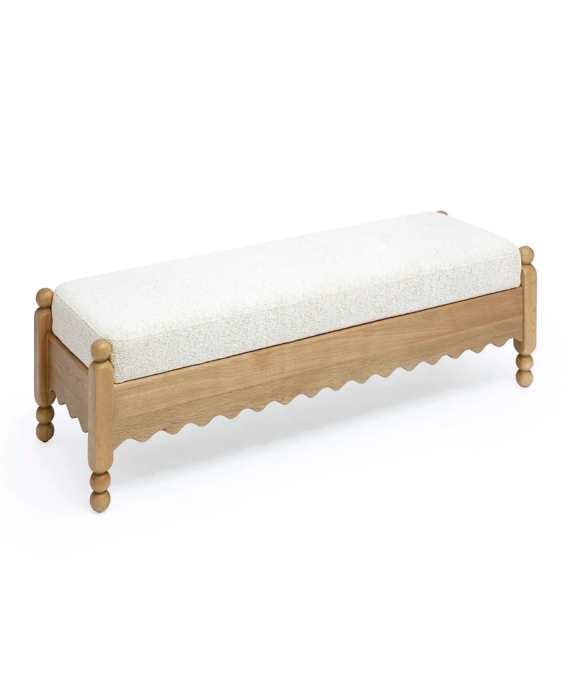 Tov Furniture Thelma 55.9" Fabric Performance Basketweave Bench