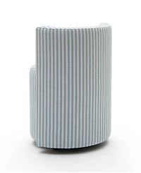 Tov Furniture Alyssa 27.6" Fabric Striped Linen Rolling Desk Chair