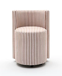 Tov Furniture Alyssa 27.6" Fabric Striped Linen Rolling Desk Chair