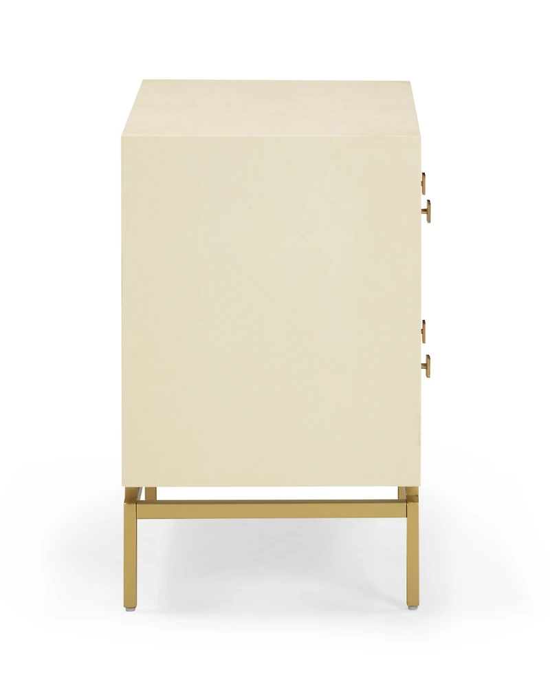 Tov Furniture Pesce 23.3" Wood Shagreen Nightstand