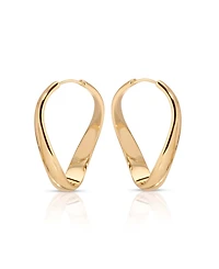 Ettika 18k Gold-Tone Plated Twisting Oval Hoop Earrings