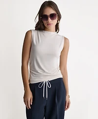 Bcbg Women's Ruched Side Boat Neck Sleeveless Knit Top