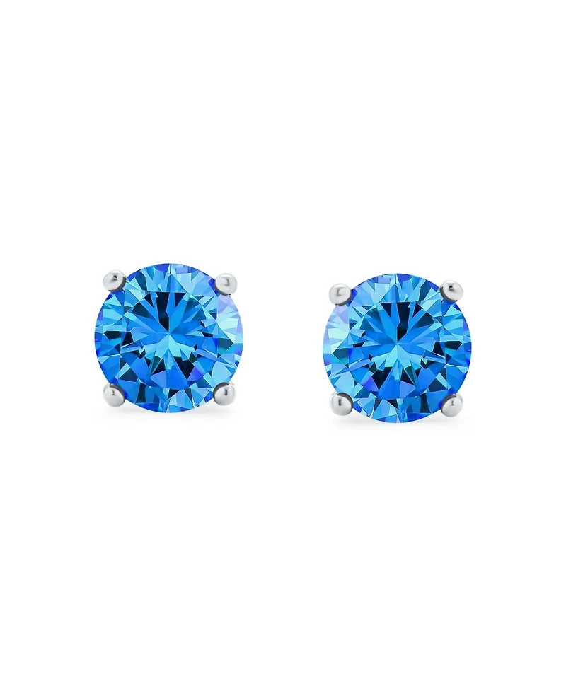 Bling Jewelry 4CTW Round Cz Solitaire Stud Earrings and Pendant Necklace Set .925 Sterling Silver