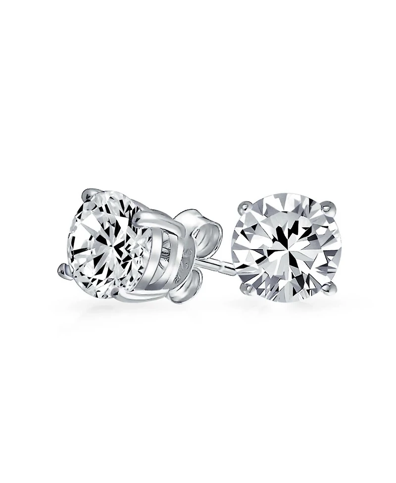 Bling Jewelry 4CTW Round Cz Solitaire Stud Earrings and Pendant Necklace Set .925 Sterling Silver