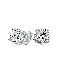 Bling Jewelry 4CTW Round Cz Solitaire Stud Earrings and Pendant Necklace Set .925 Sterling Silver