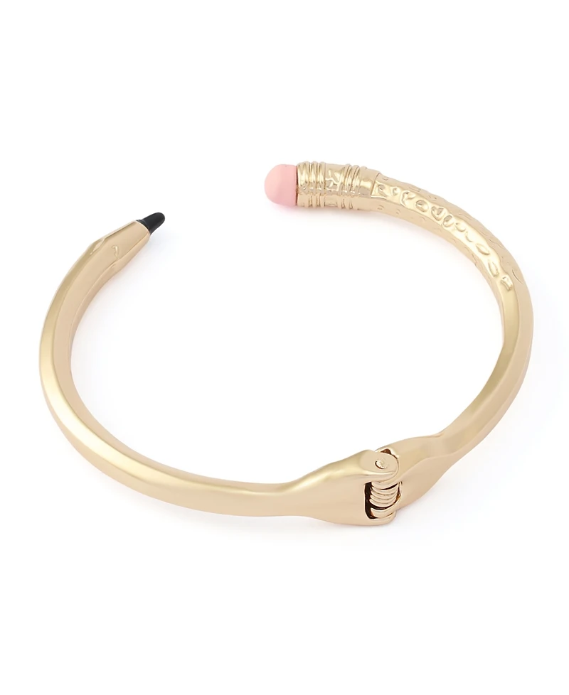 Betsey Johnson Gold Best In Class Chewed Pencil Bangle Bracelet