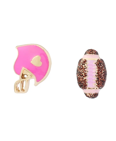 Betsey Johnson Pink Betsey Ball Football Stud Earrings