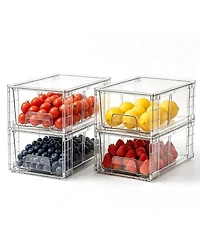 Xdovet Stackable Storage Drawers with Handles for Fridge Kitchen Pantry Bathroom