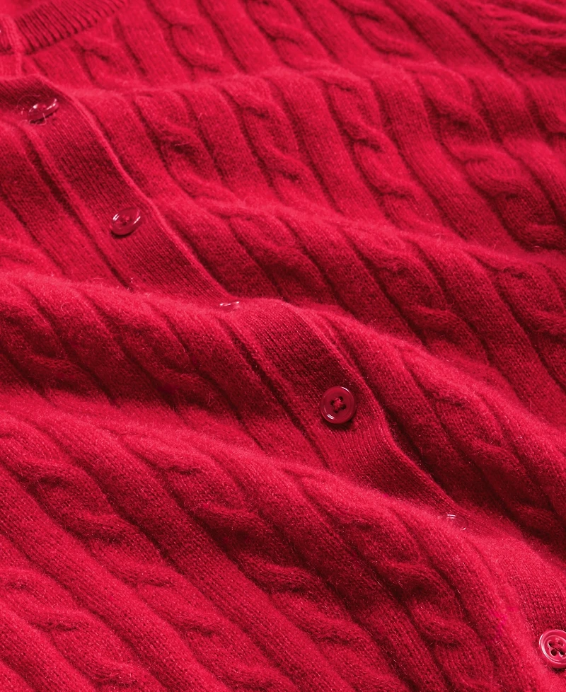 Charter Club Women's 100% Cashmere Baby Cable-Knit Crewneck Cardigan, Macy's Exclusive