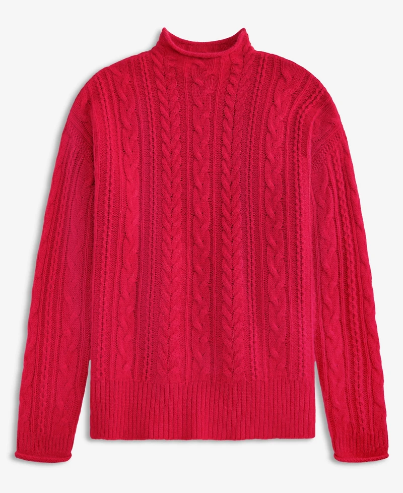Charter Club Women's 100% Cashmere Cable-Knit Funnel-Neck Pullover Sweater, Macy's Exclusive